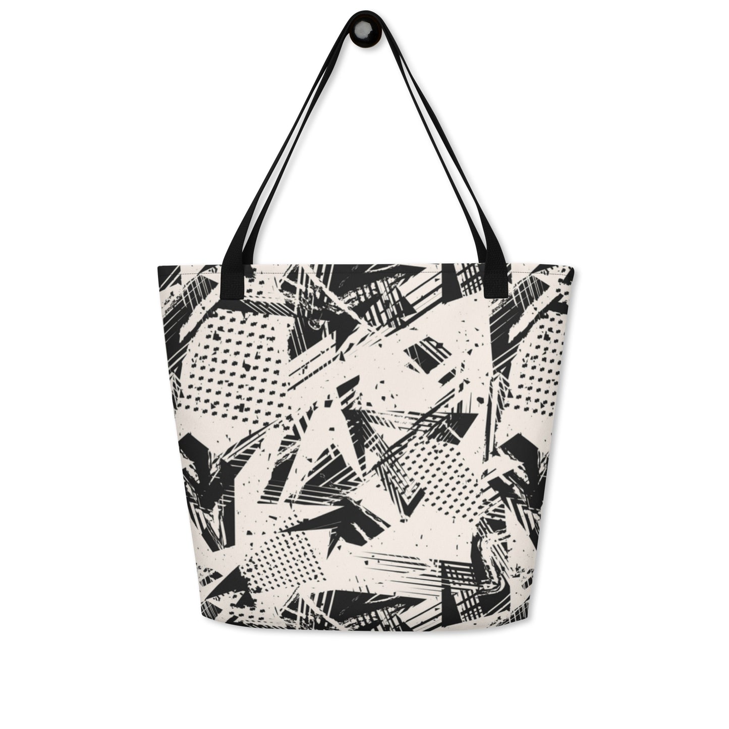 Abstract Print Tote Bag with Inside Pocket