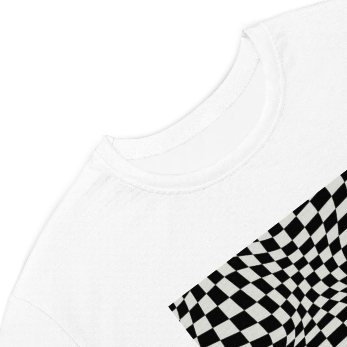 Women's Casual Black and White Checkered Graphic T-shirt Dress