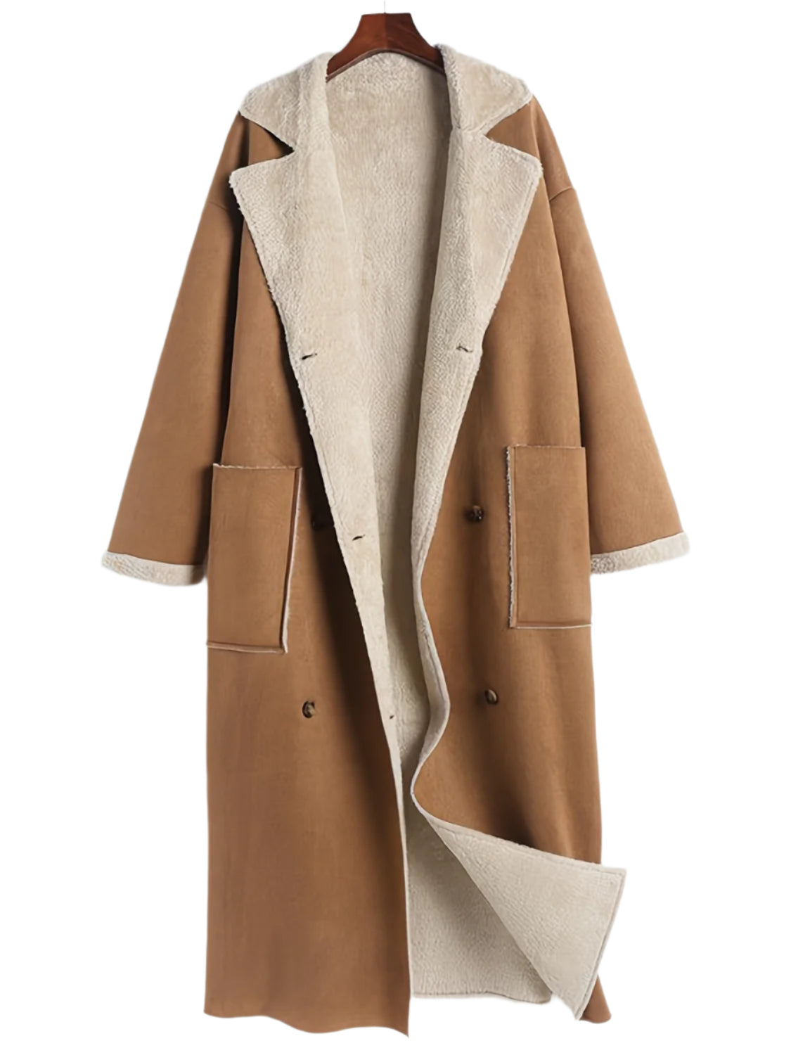 Drop Shoulder Sherpa Longline Coat