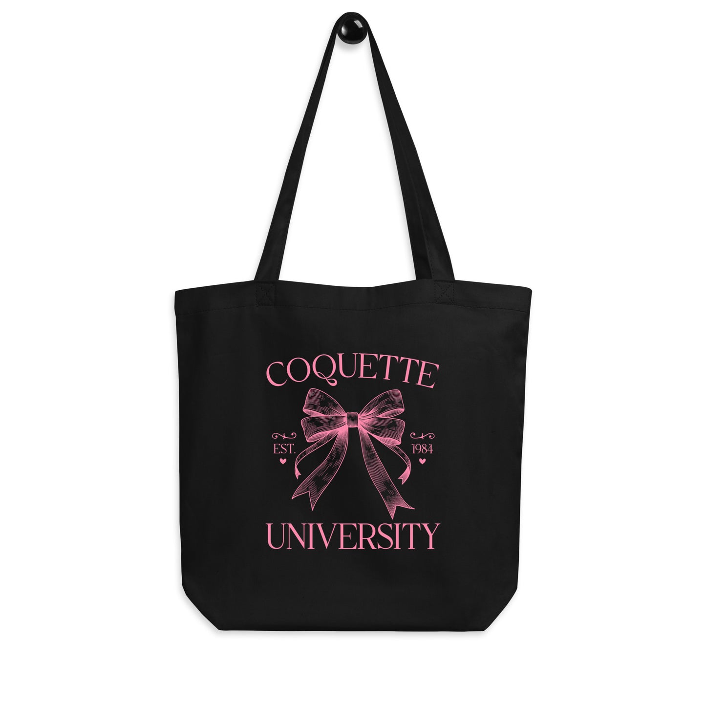 Eco Tote Bag, 100% Certified Organic Cotton, Coquette Graphic
