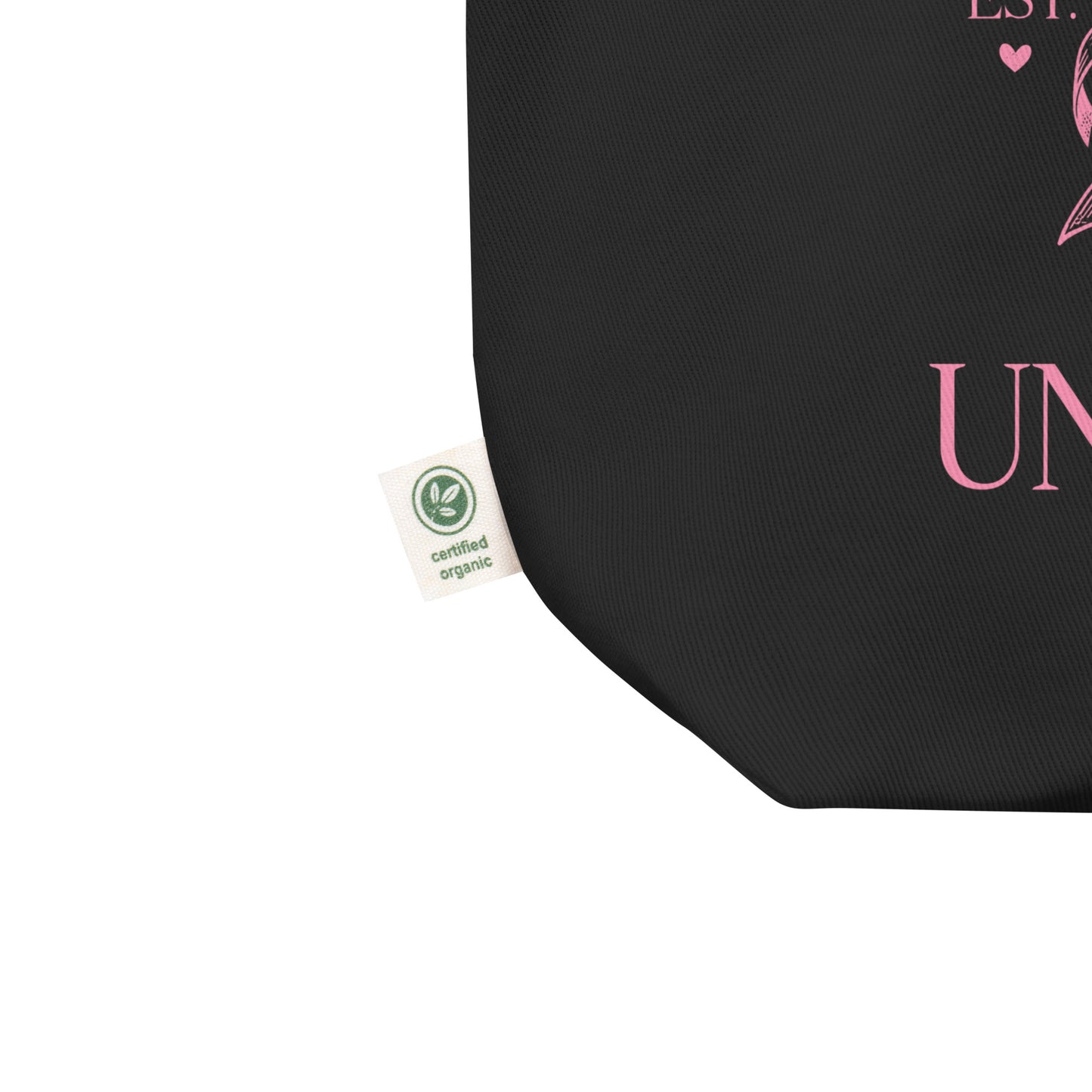 Eco Tote Bag, 100% Certified Organic Cotton, Coquette Graphic