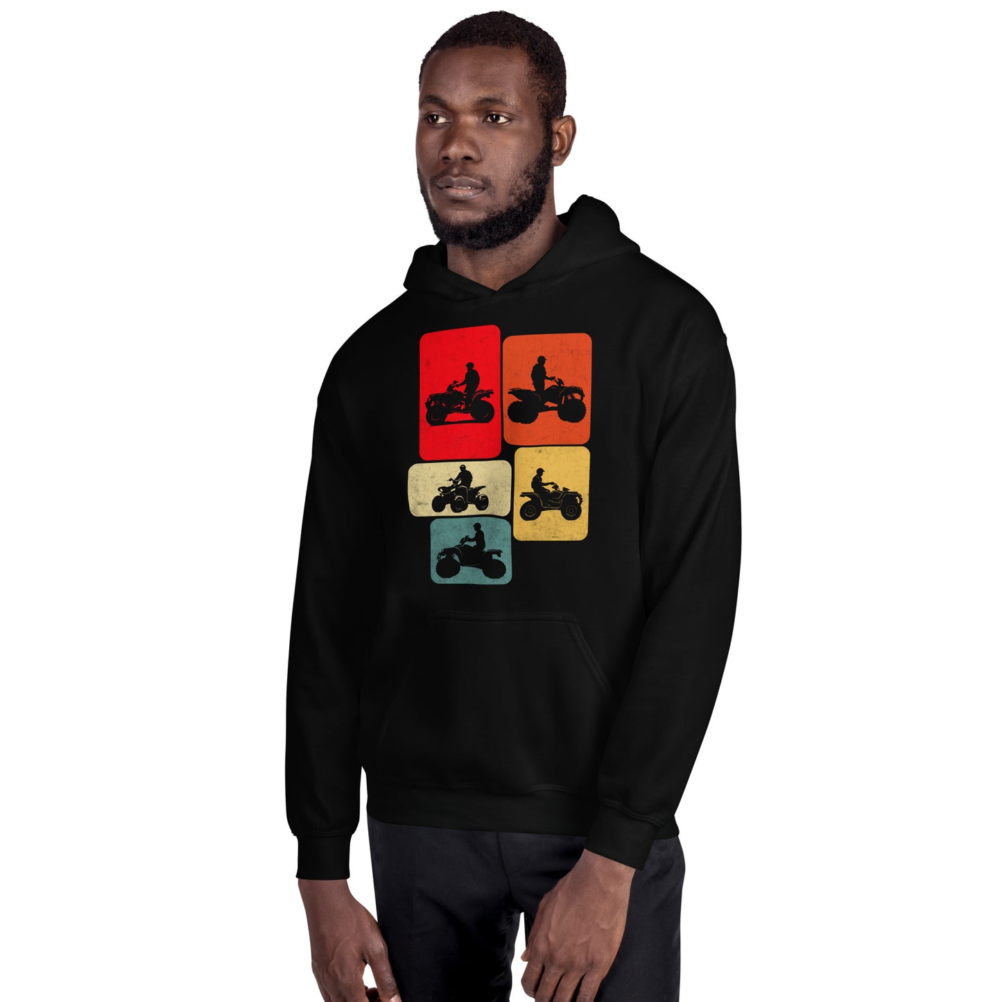 Men's Pullover Hoodie Quad Biker ATV 4 Wheeler Graphic
