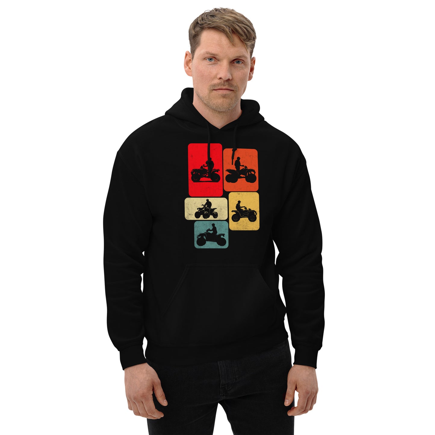 Men's Pullover Hoodie Quad Biker ATV 4 Wheeler Graphic