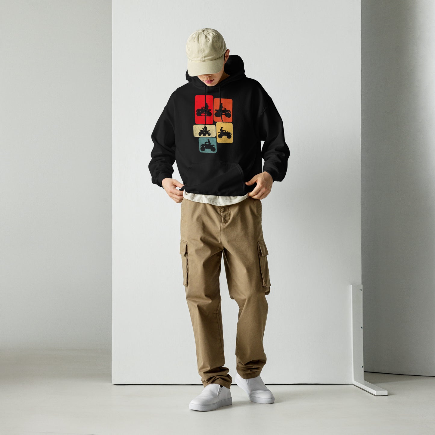 Men's Pullover Hoodie Quad Biker ATV 4 Wheeler Graphic