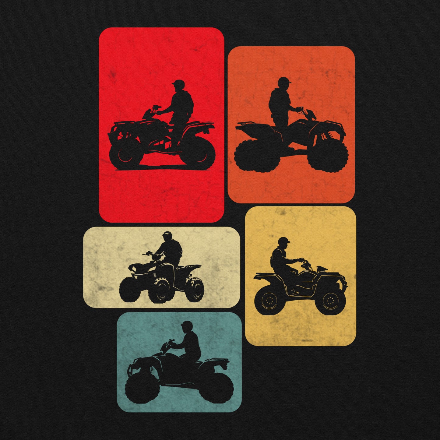 Men's Pullover Hoodie Quad Biker ATV 4 Wheeler Graphic