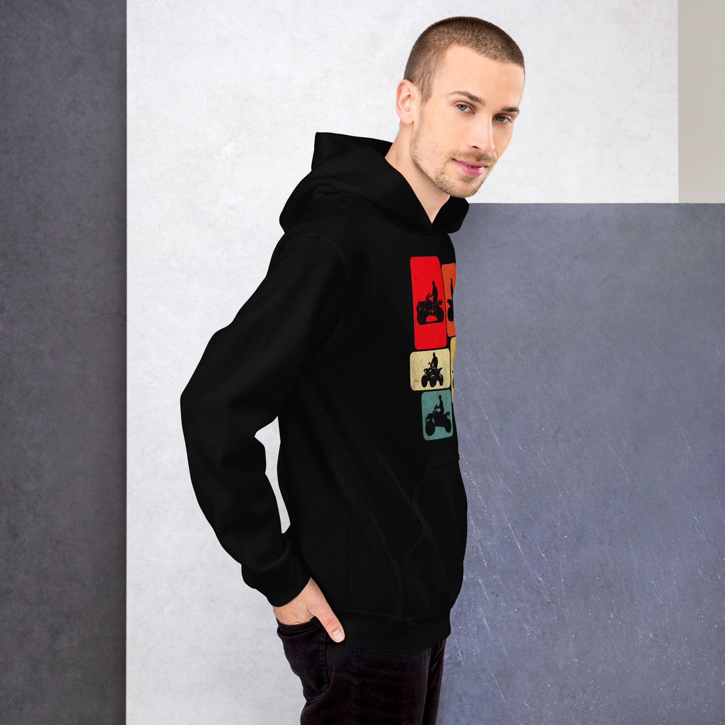 Men's Pullover Hoodie Quad Biker ATV 4 Wheeler Graphic