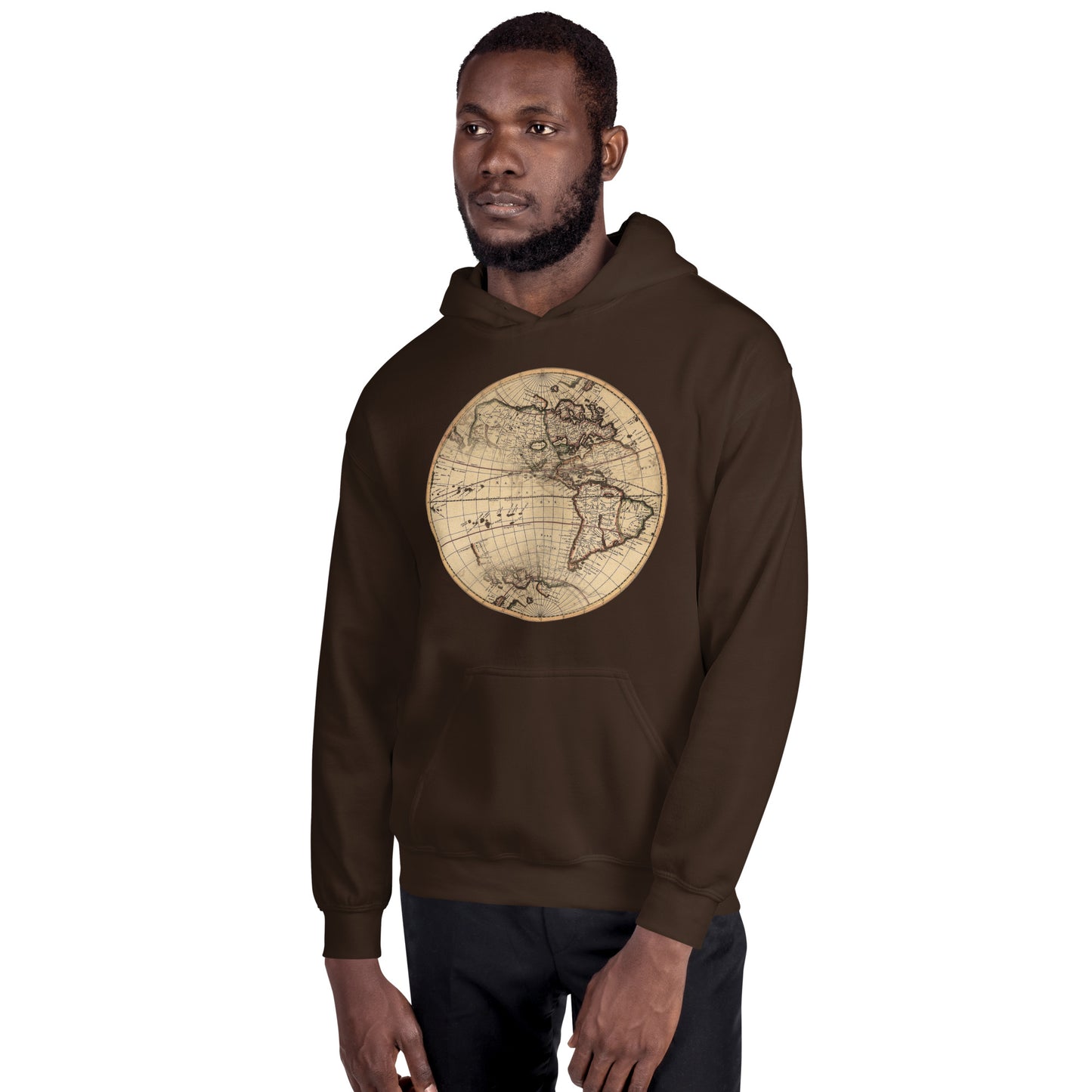 Vintage Globe Graphic Adult Pullover Hoodie