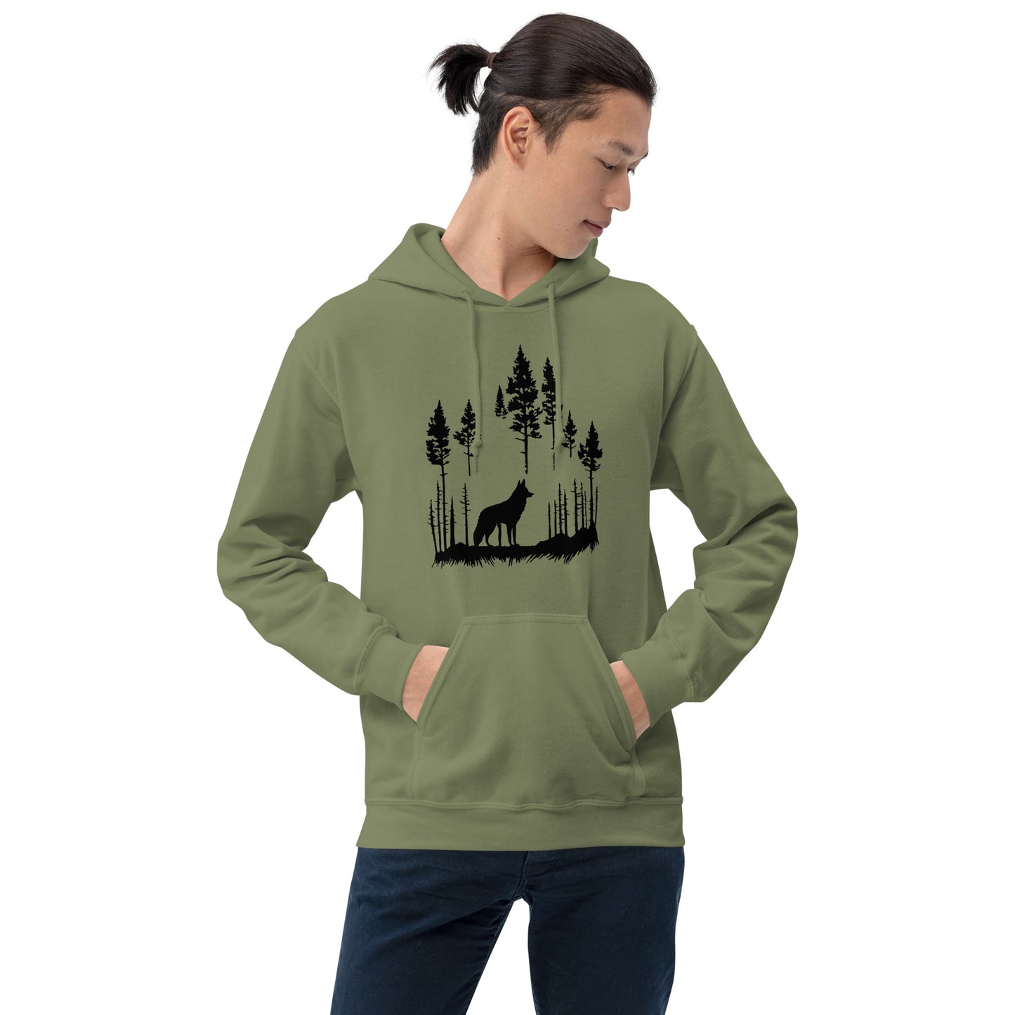 Men’s Hoodie, Wolf Graphic