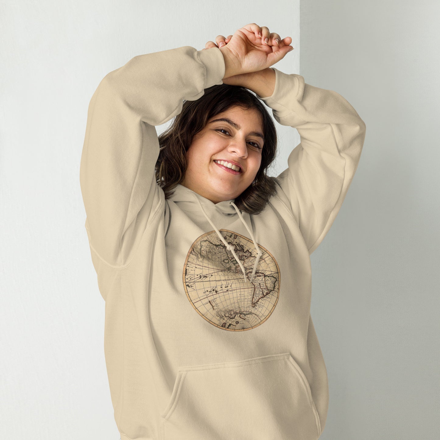 Vintage Globe Graphic Adult Pullover Hoodie