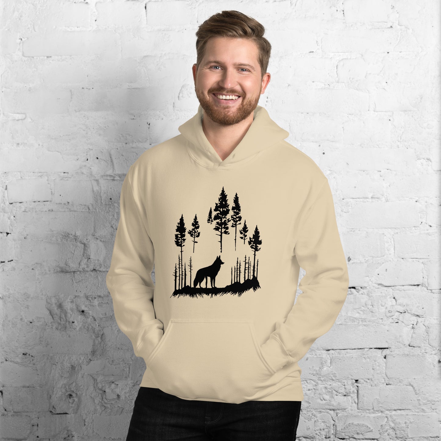 Men’s Hoodie, Wolf Graphic