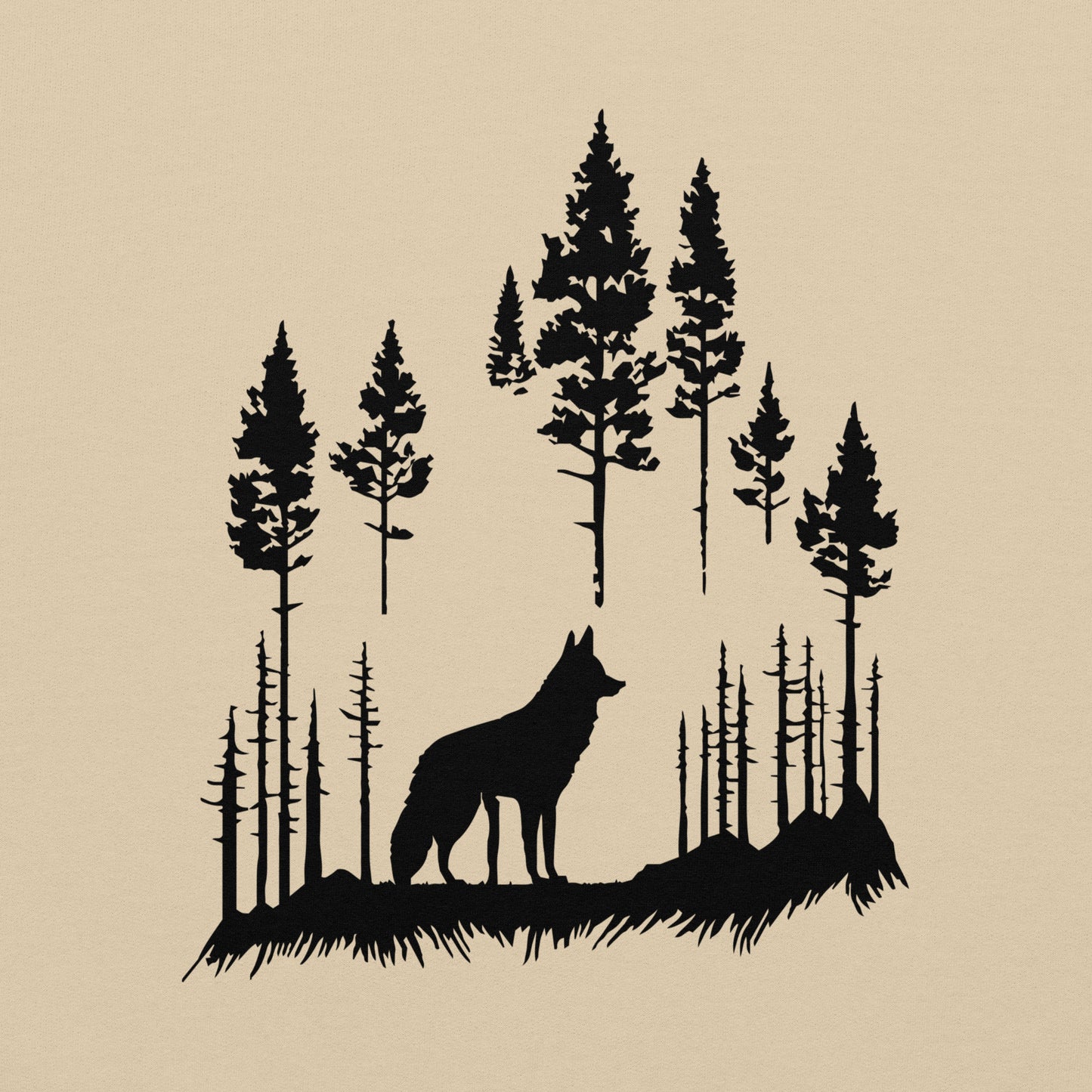 Men’s Hoodie, Wolf Graphic