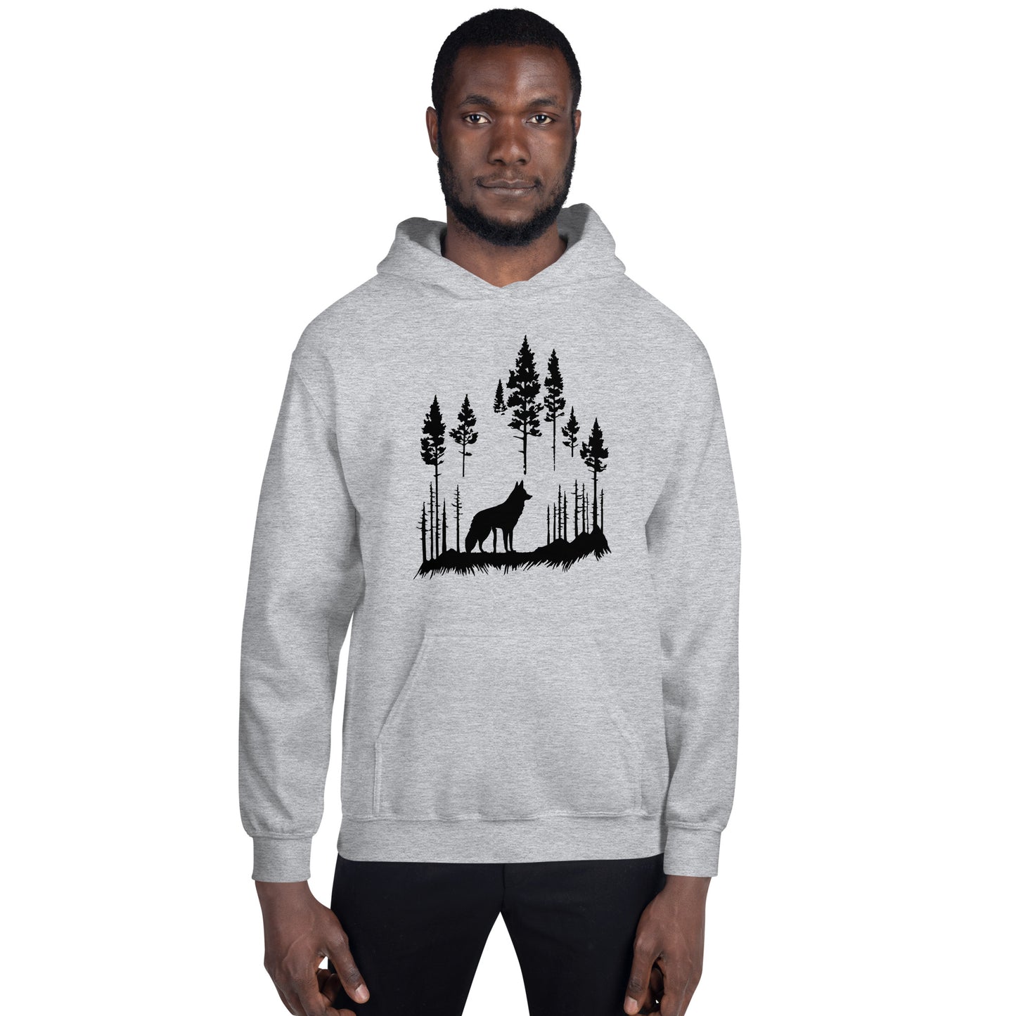 Men’s Hoodie, Wolf Graphic