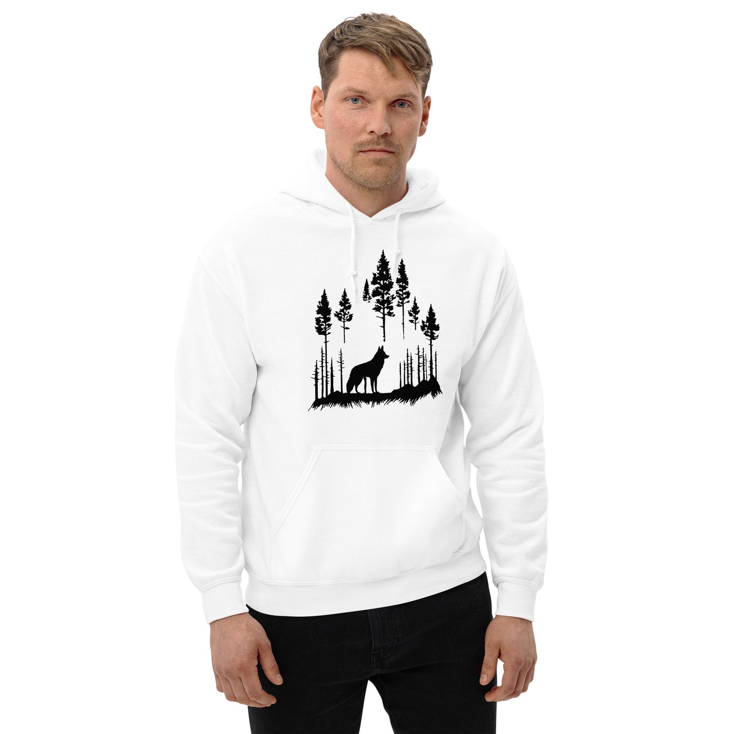 Men’s Hoodie, Wolf Graphic