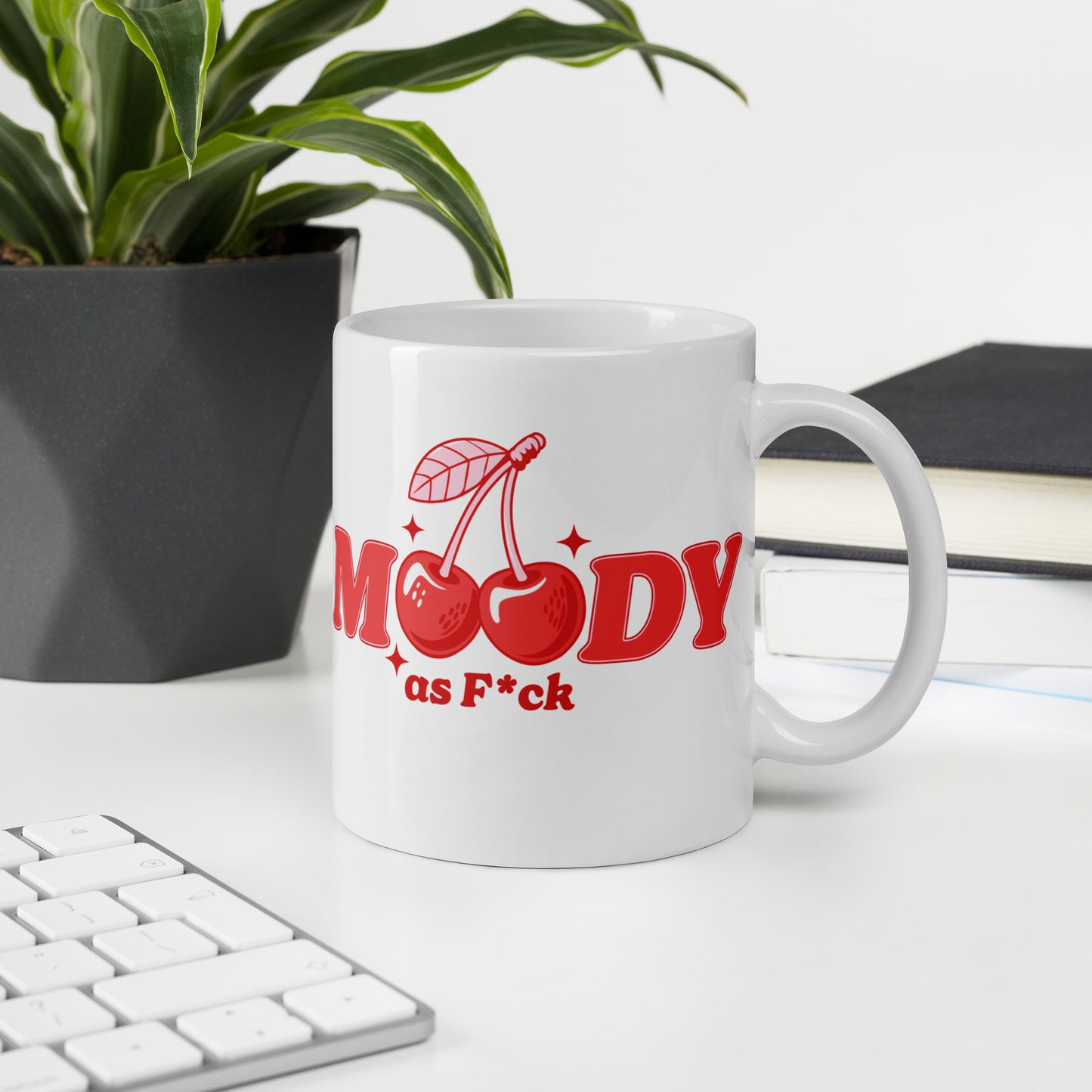 White Glossy Mug, Moody AF