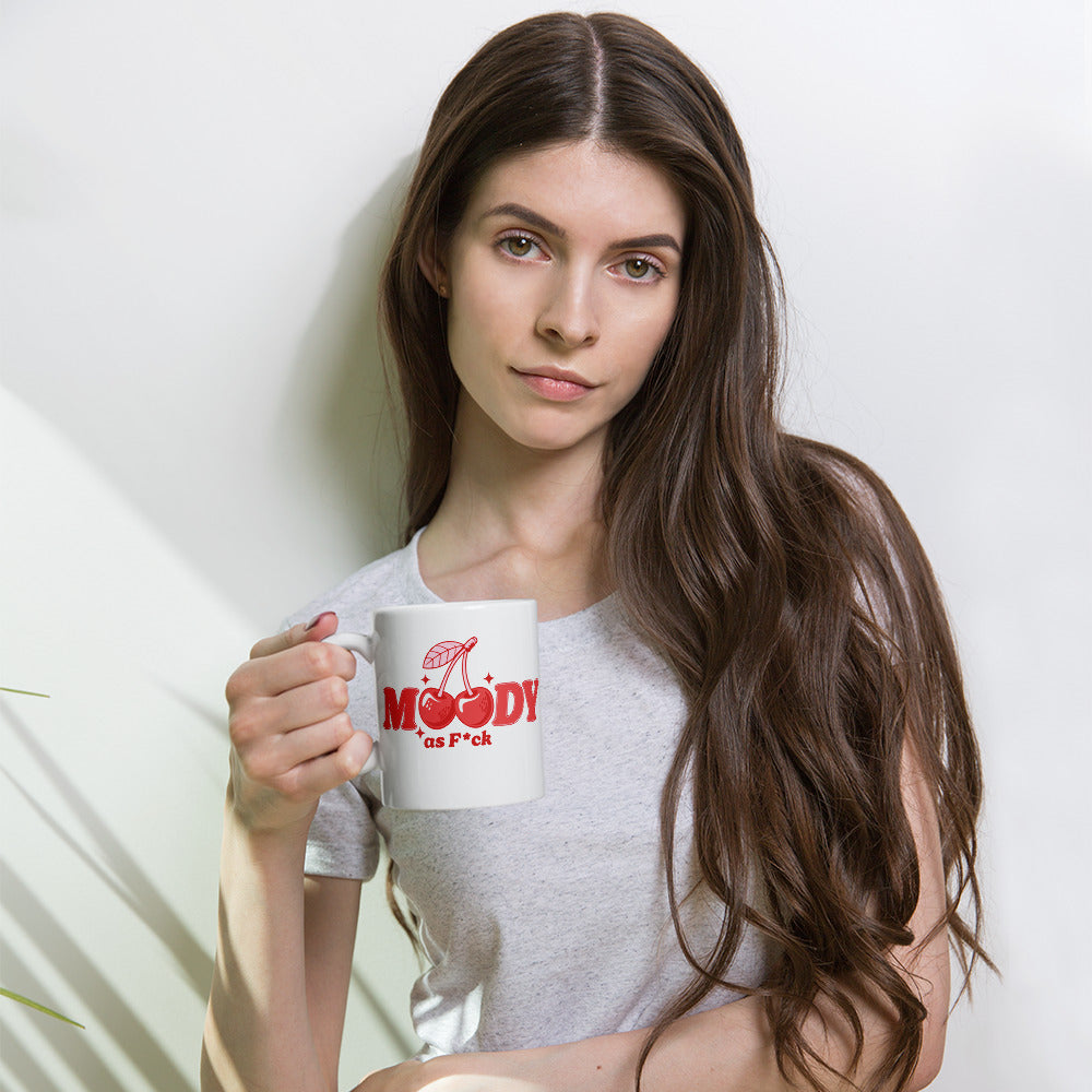 White Glossy Mug, Moody AF