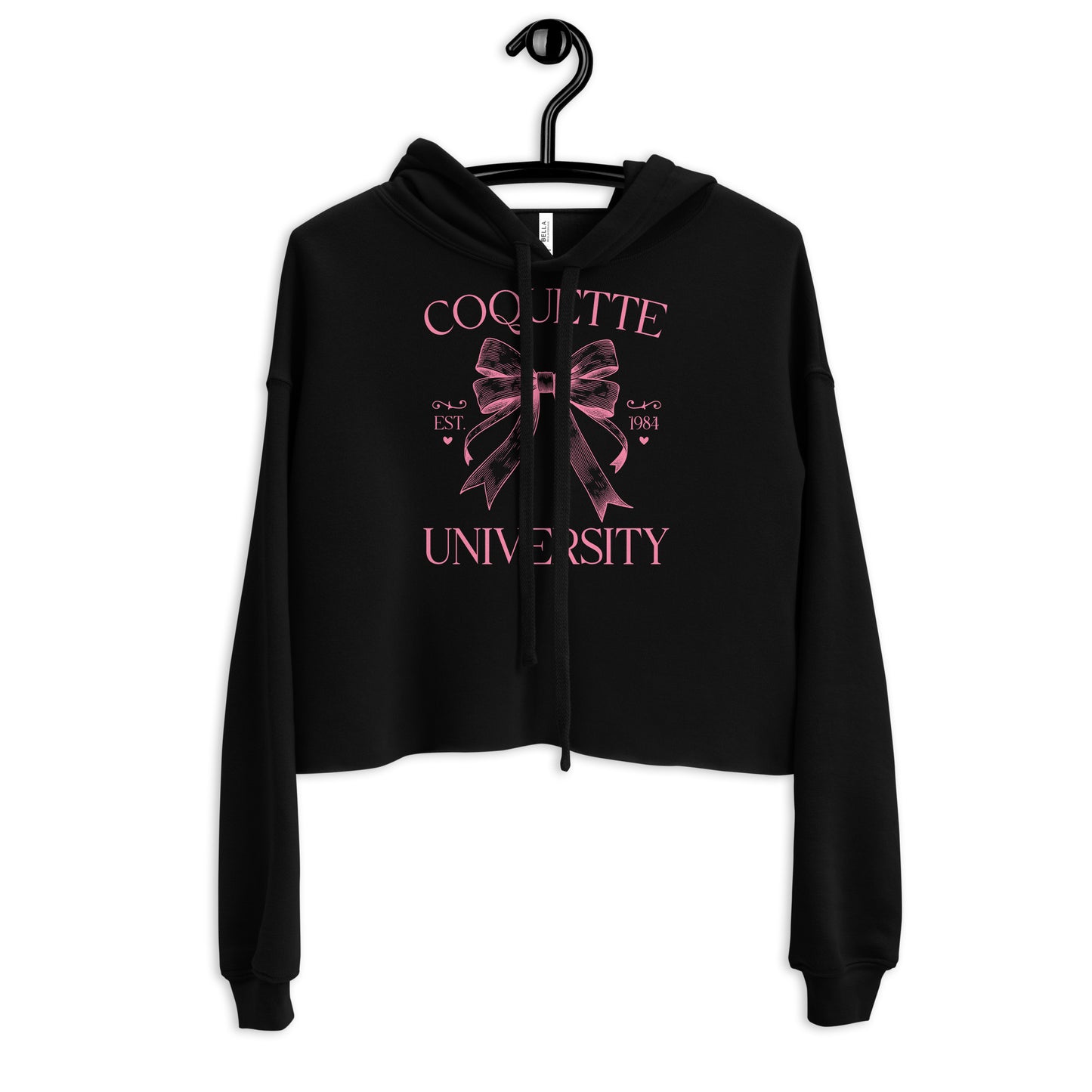 Women's Crop Top Hoodie, Coquette Graphic