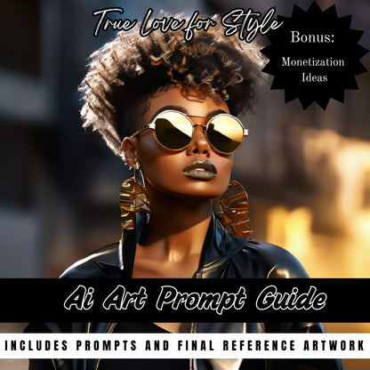 AI Art Fillable Prompt Guide Bundle – Fashionable Black Woman Portraits