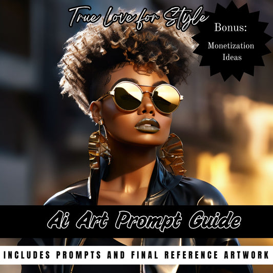AI Art Fillable Prompt Guide Bundle – Fashionable Black Woman Portraits