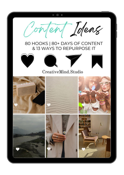 Content Ideas 80+ DAYS OF CONTENT  & 13 WAYS TO REPURPOSE IT | eBook w/ PLR