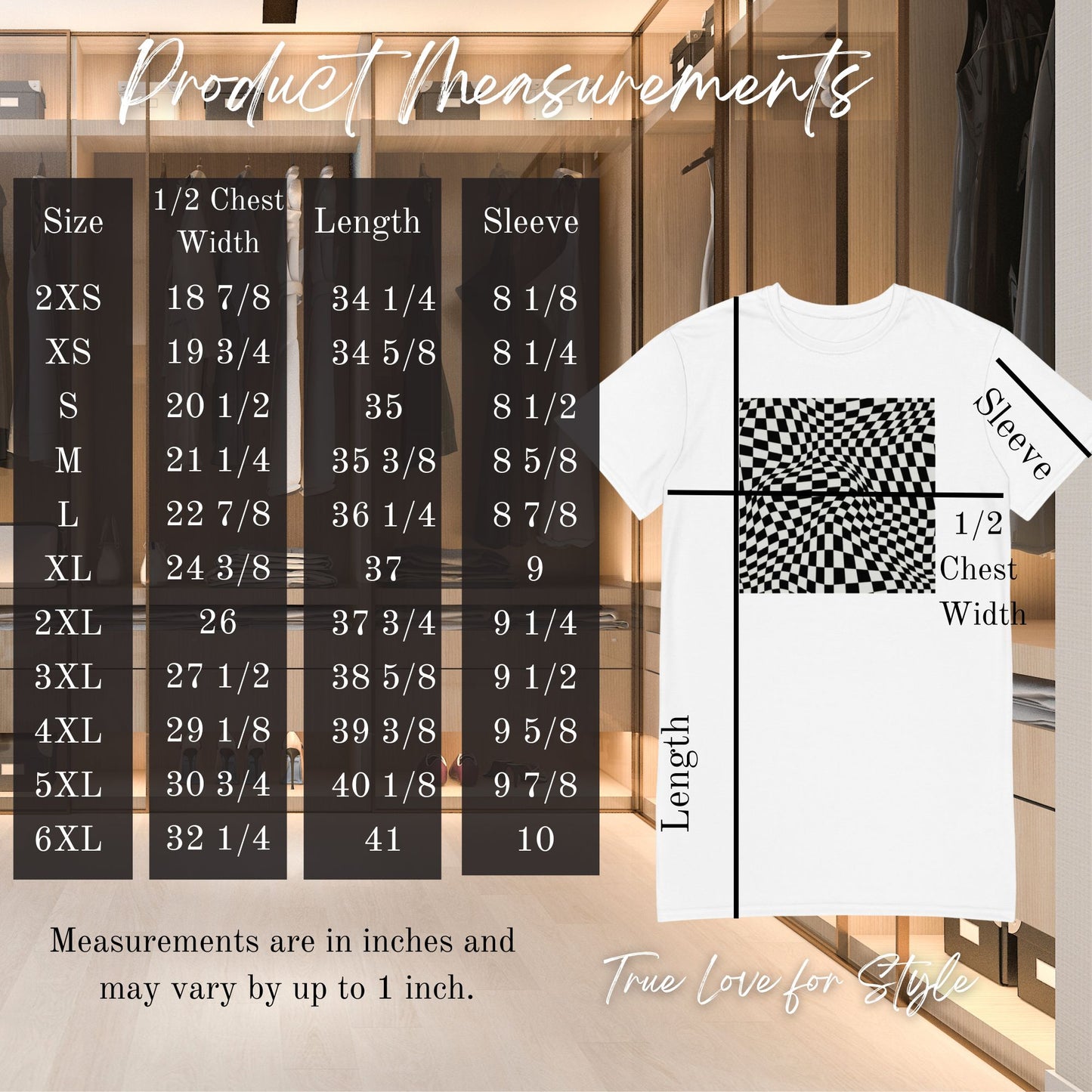 Women's Casual Black and White Checkered Graphic T-shirt Dress