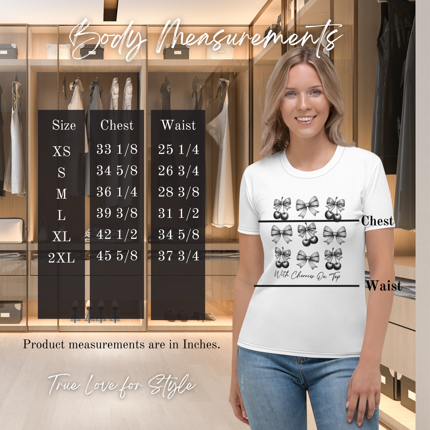 Women's Casual Cherries and Bows Fashion Top