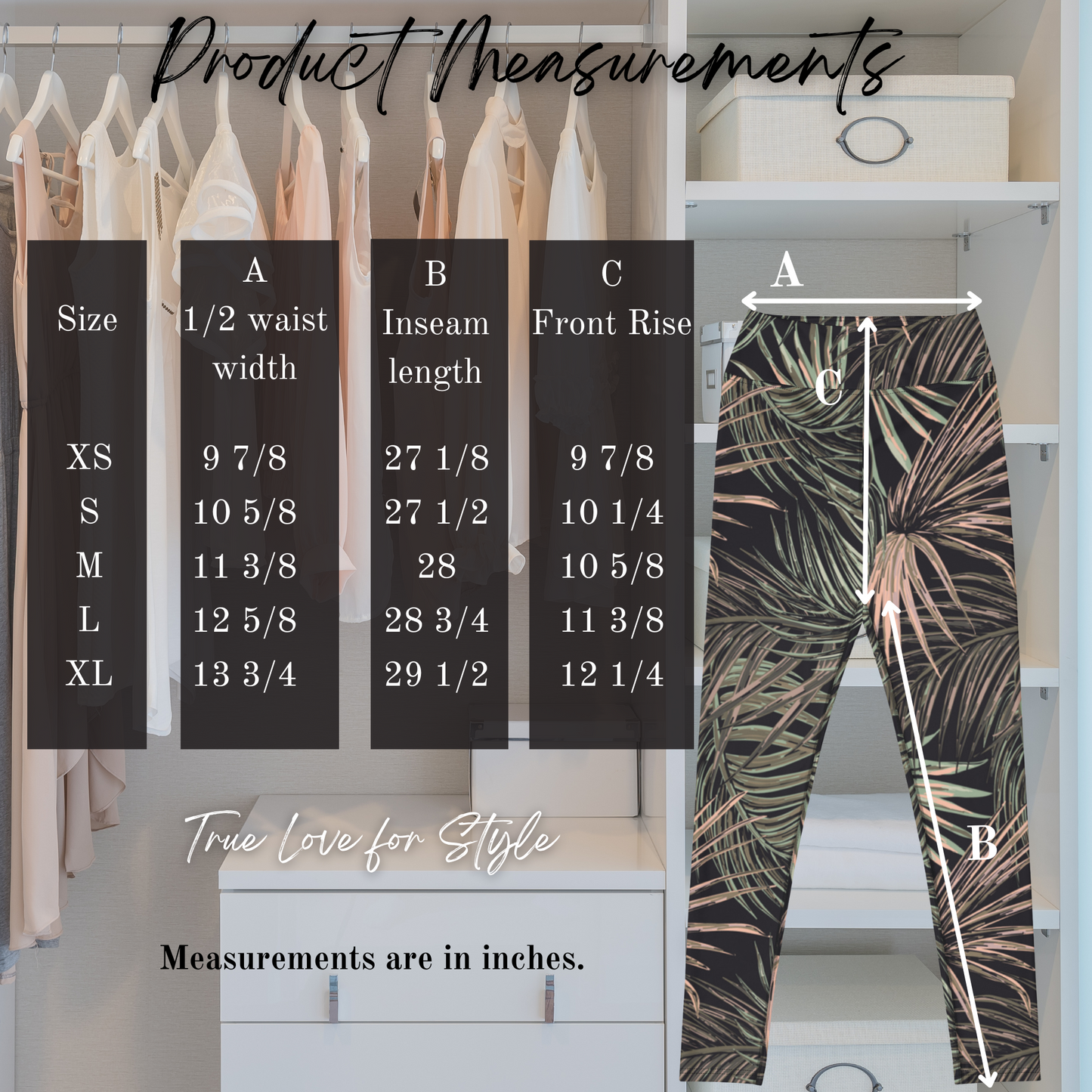 Women's Workout Yoga Leggings, Plant Printed Pattern