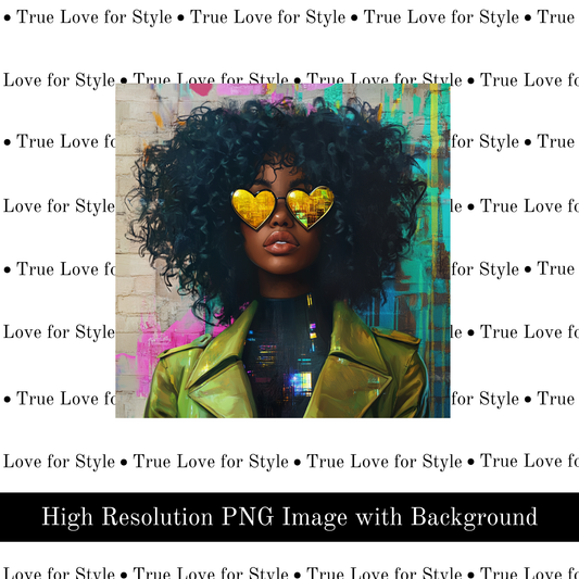 Yellow Hearts Curly Hair Mockup Image Cover