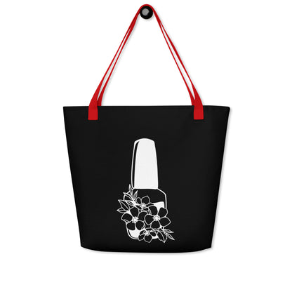 Tote Bag with Inside Pocket, Nail Polish Graphic
