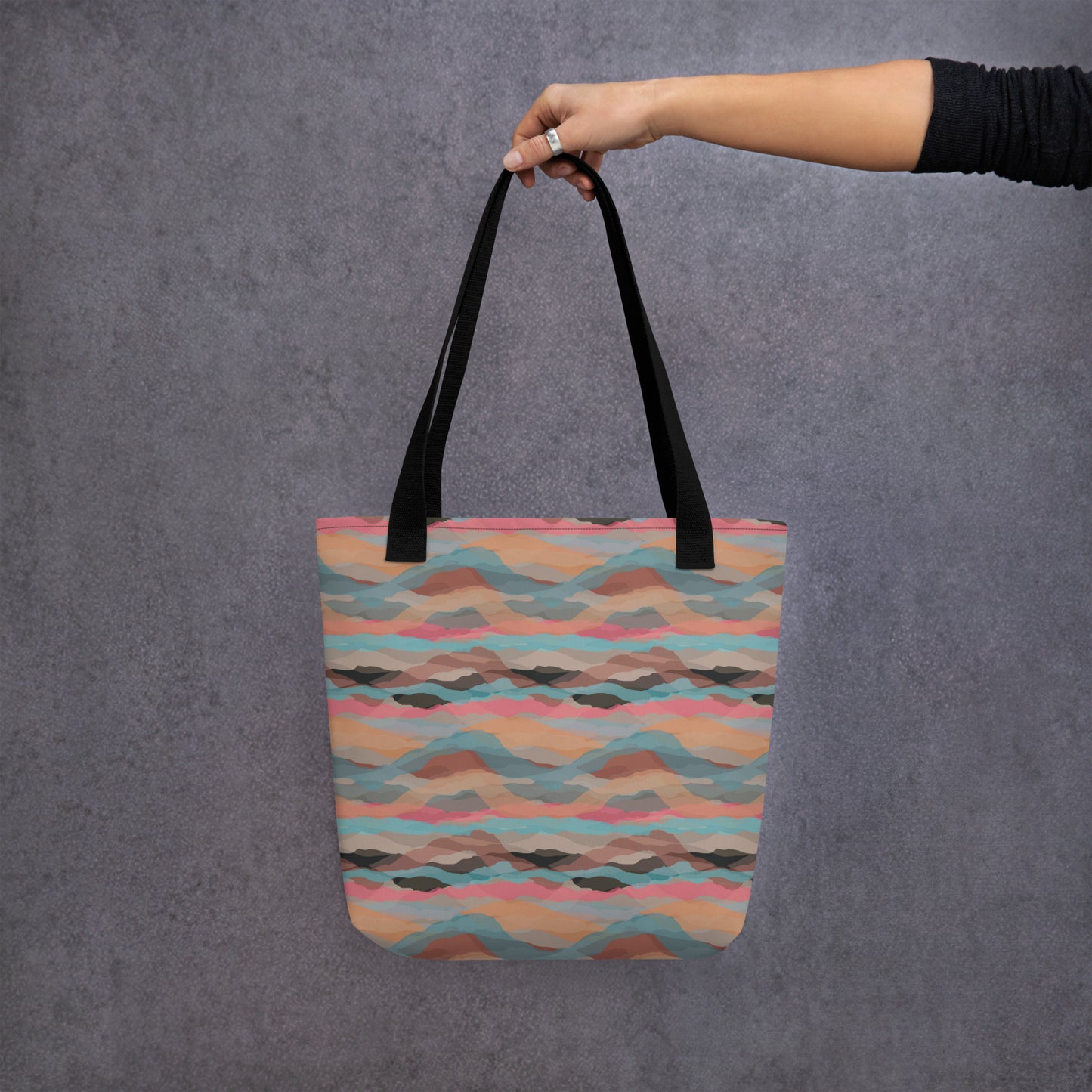 Tote Bag Abstract Horizon Printed Graphic