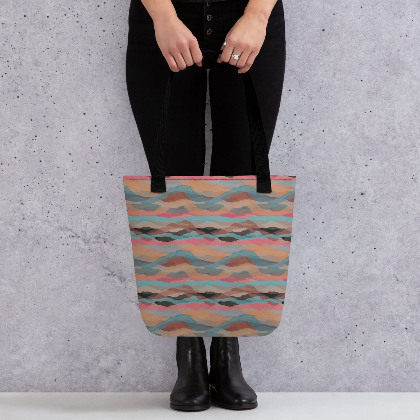 Tote Bag Abstract Horizon Printed Graphic