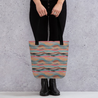 Tote Bag Abstract Horizon Printed Graphic