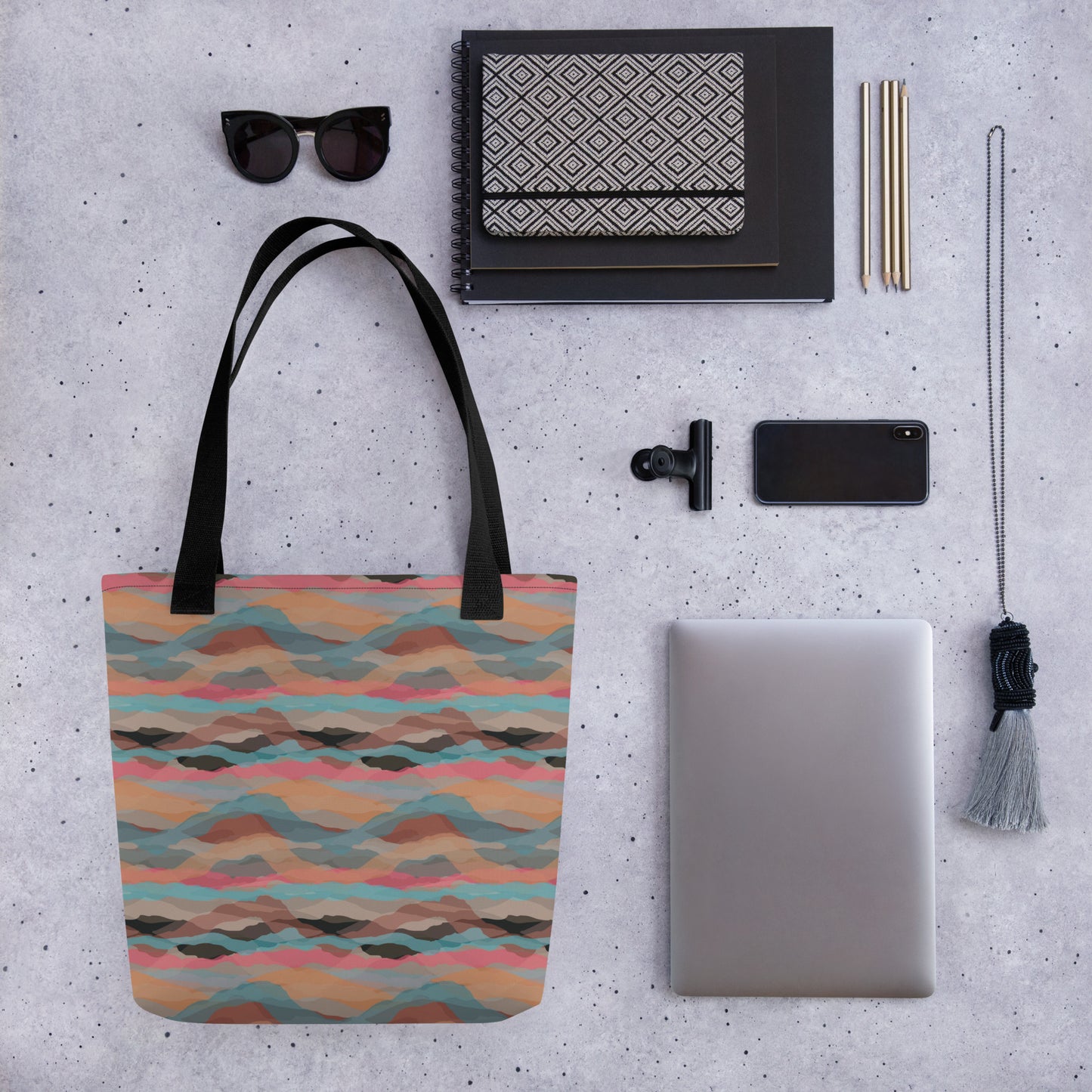 Tote Bag Abstract Horizon Printed Graphic