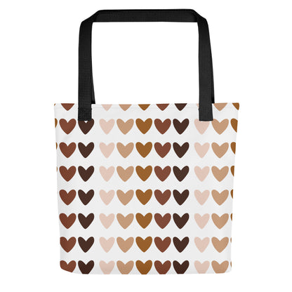 Tote Bag, Heart Pattern Print