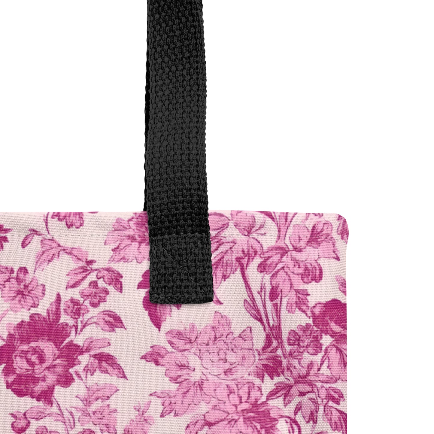 Custom Text Tote Bag Pink French Toile