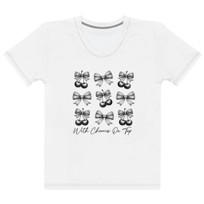 Women's Casual Cherries and Bows Fashion Top