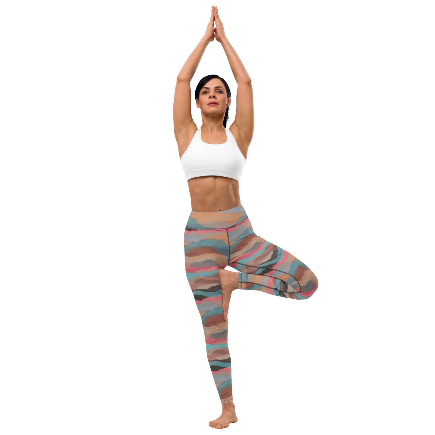 Women's Workout Yoga Leggings, Horizon Printed Pattern