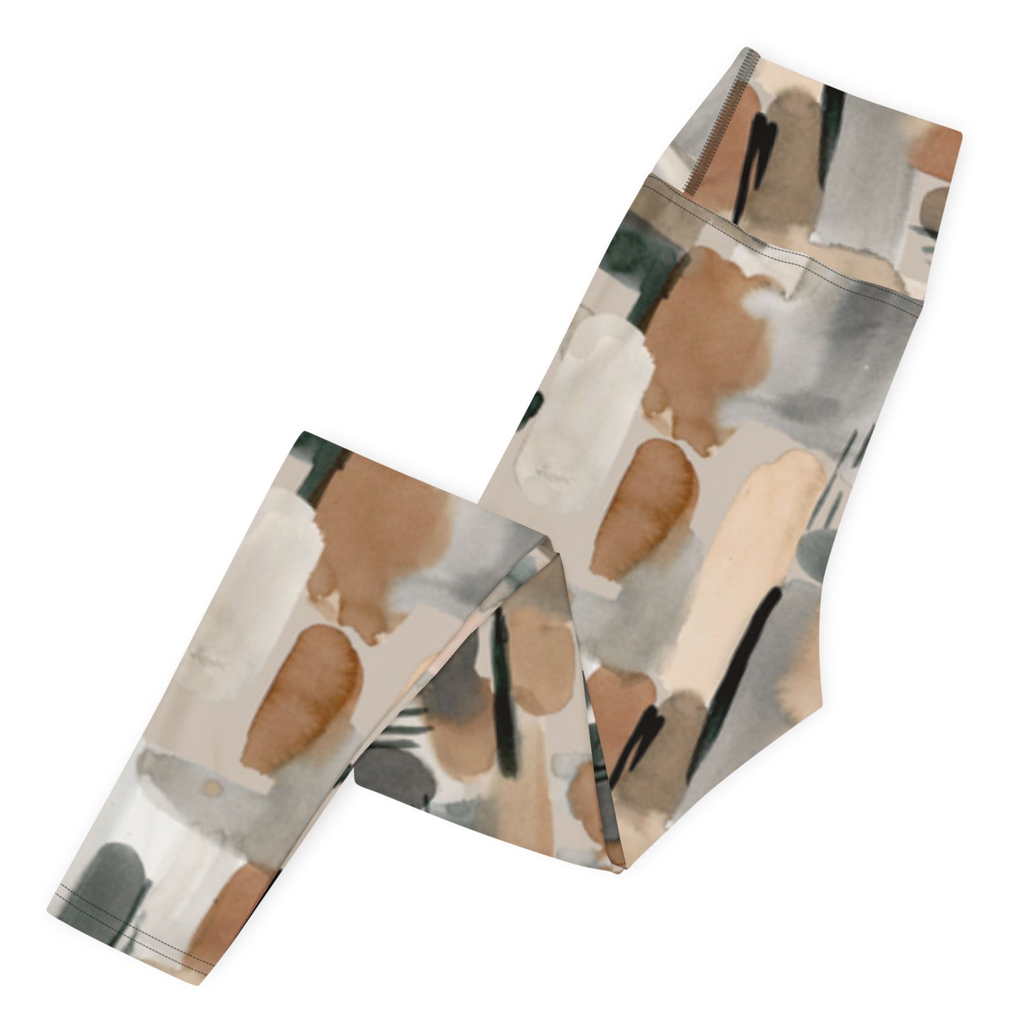 Women's Workout Yoga Leggings, Brush Stroke Printed Pattern