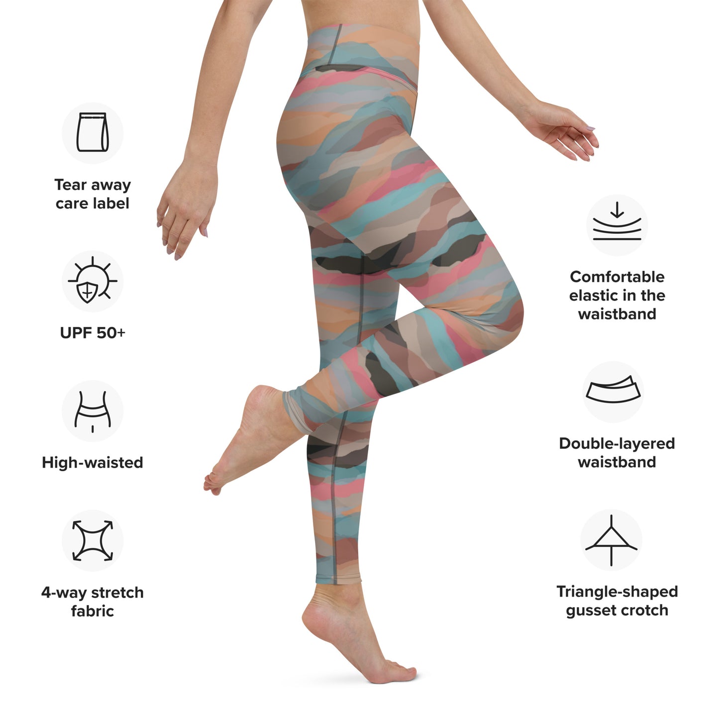 Women's Workout Yoga Leggings, Horizon Printed Pattern