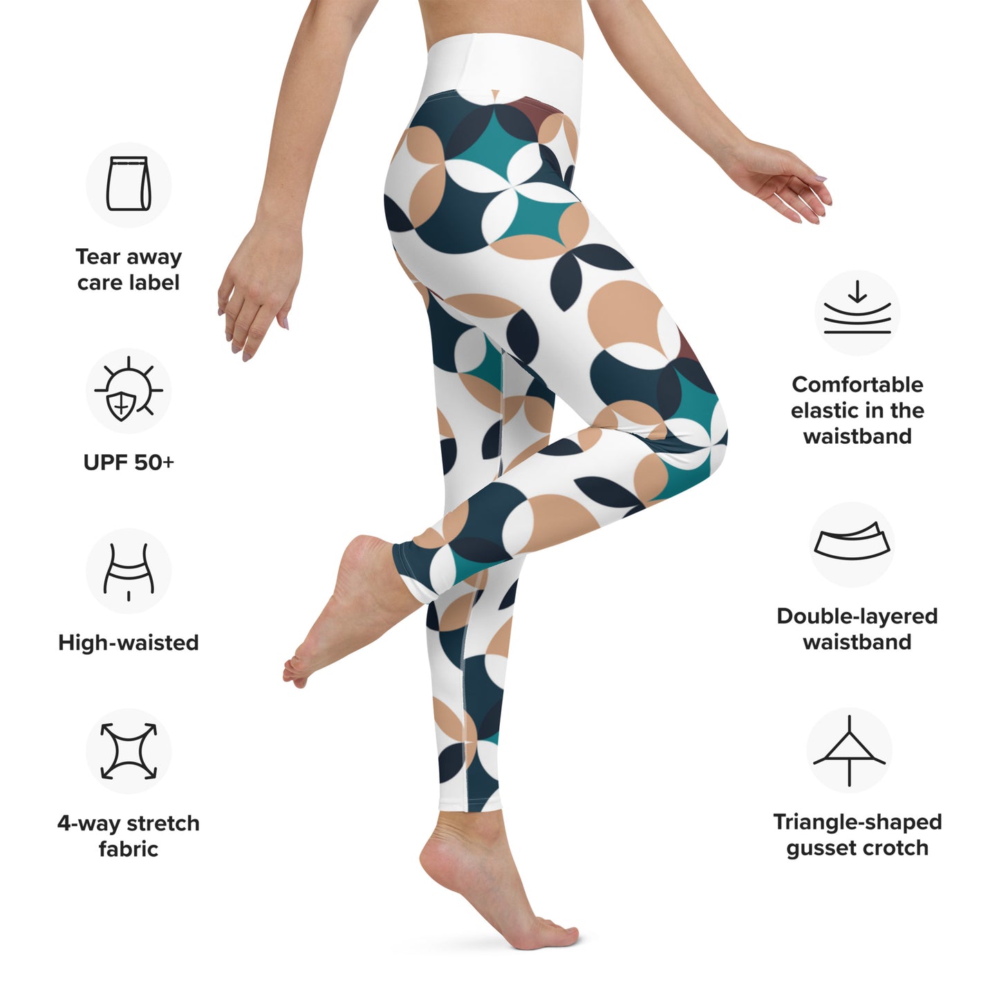 Women's Workout Yoga Leggings, Geometric Printed Pattern