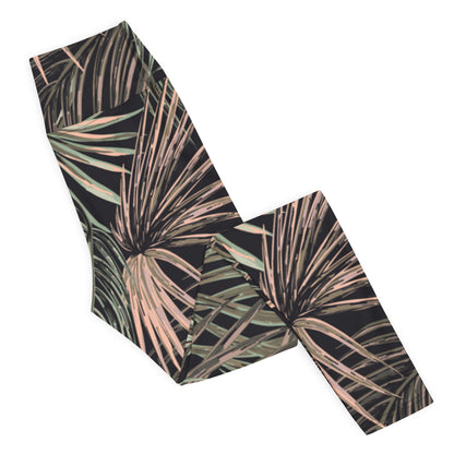 Women's Workout Yoga Leggings, Plant Printed Pattern
