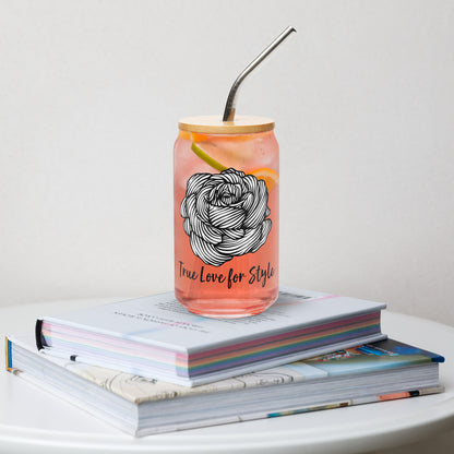 Can-shaped Glassware Rose Graphic