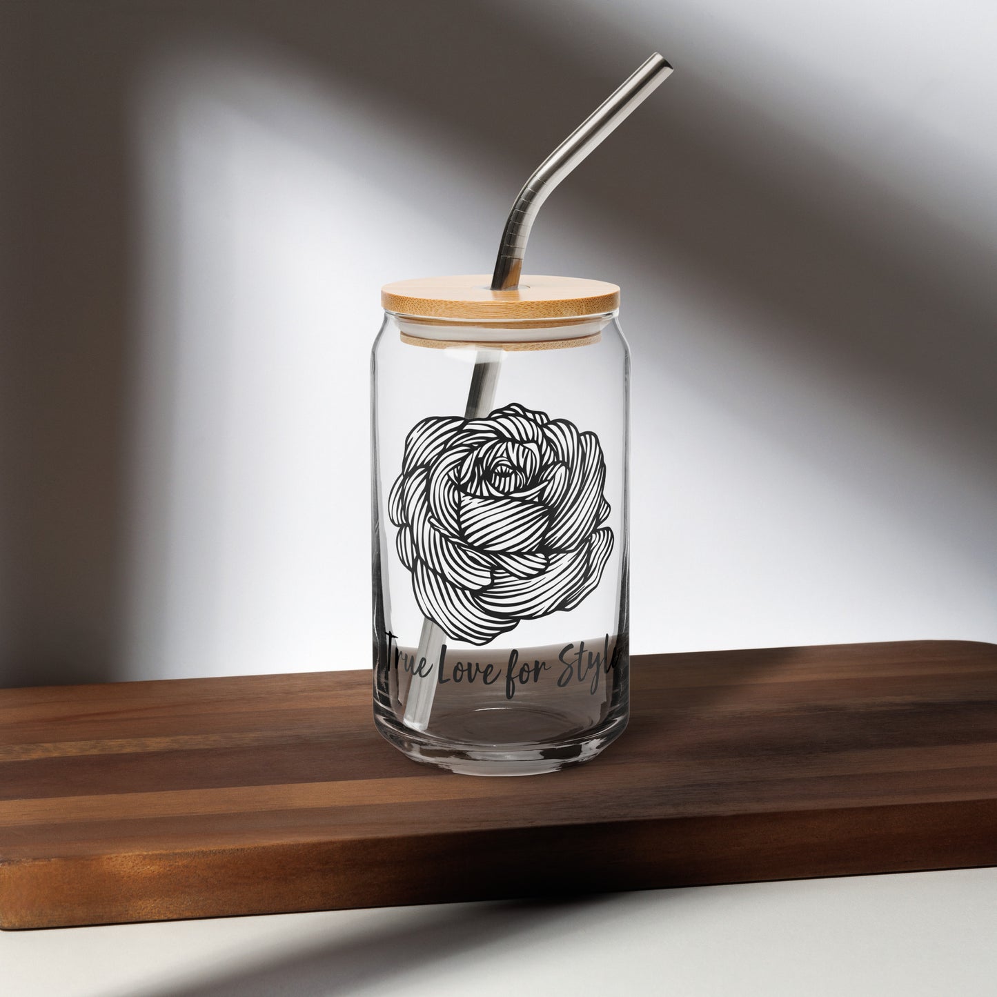 Can-shaped Glassware Rose Graphic