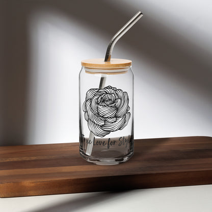 Can-shaped Glassware Rose Graphic