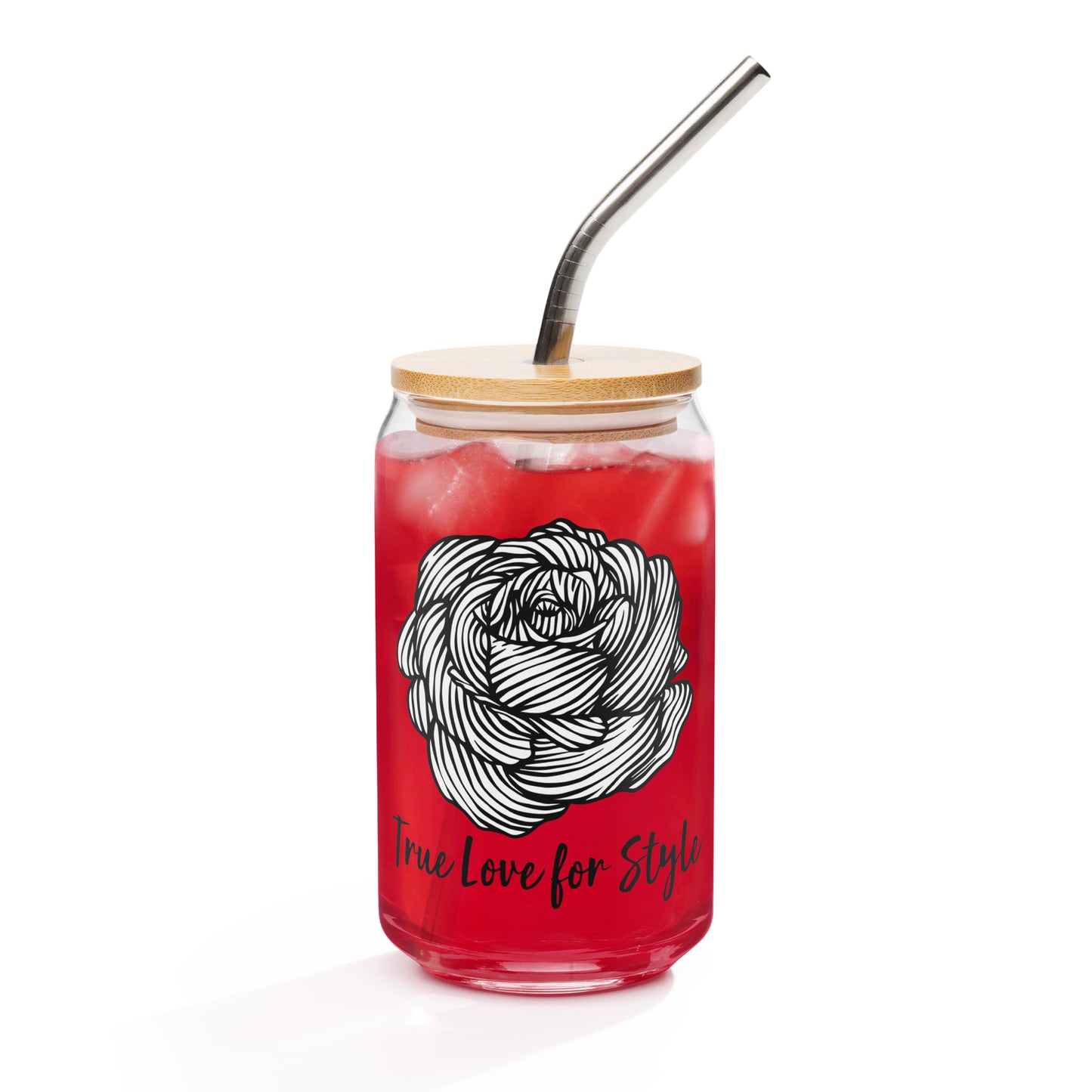 Can-shaped Glassware Rose Graphic
