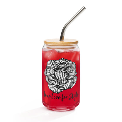 Can-shaped Glassware Rose Graphic