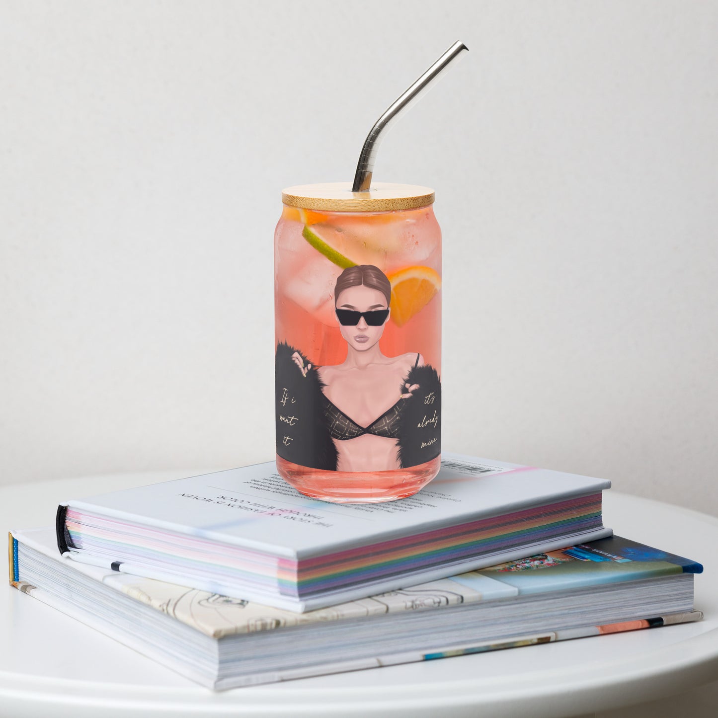 Can-shaped Glassware Already Mine Graphic