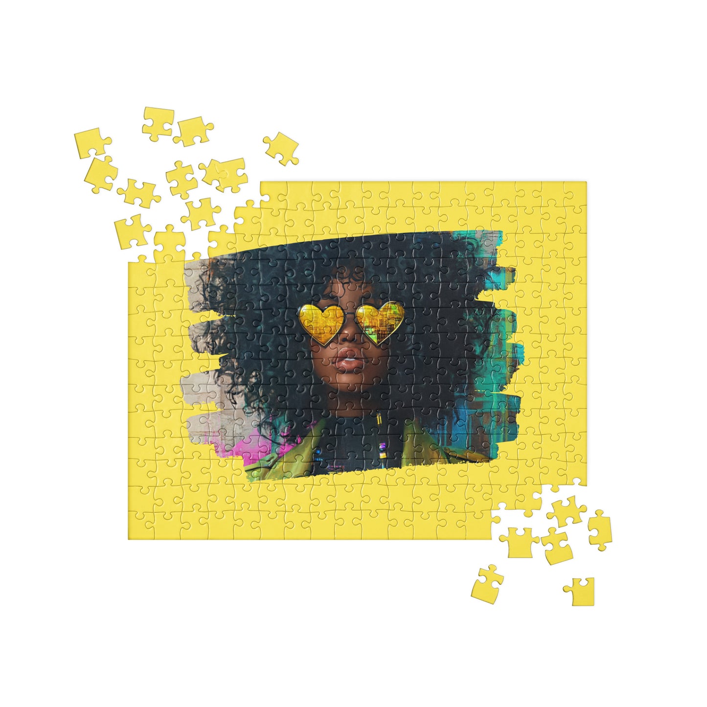 Yellow Hearts and Curly Hair Jigsaw Puzzle 252 pcs / 520 pcs