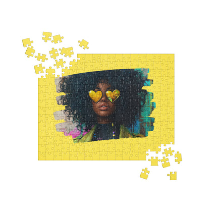 Yellow Hearts and Curly Hair Jigsaw Puzzle 252 pcs / 520 pcs