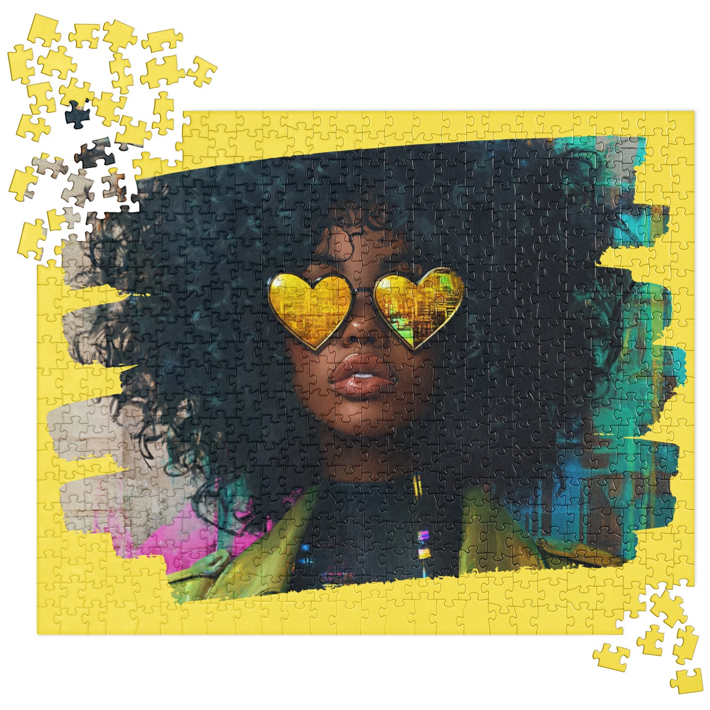 Yellow Hearts and Curly Hair Jigsaw Puzzle 252 pcs / 520 pcs