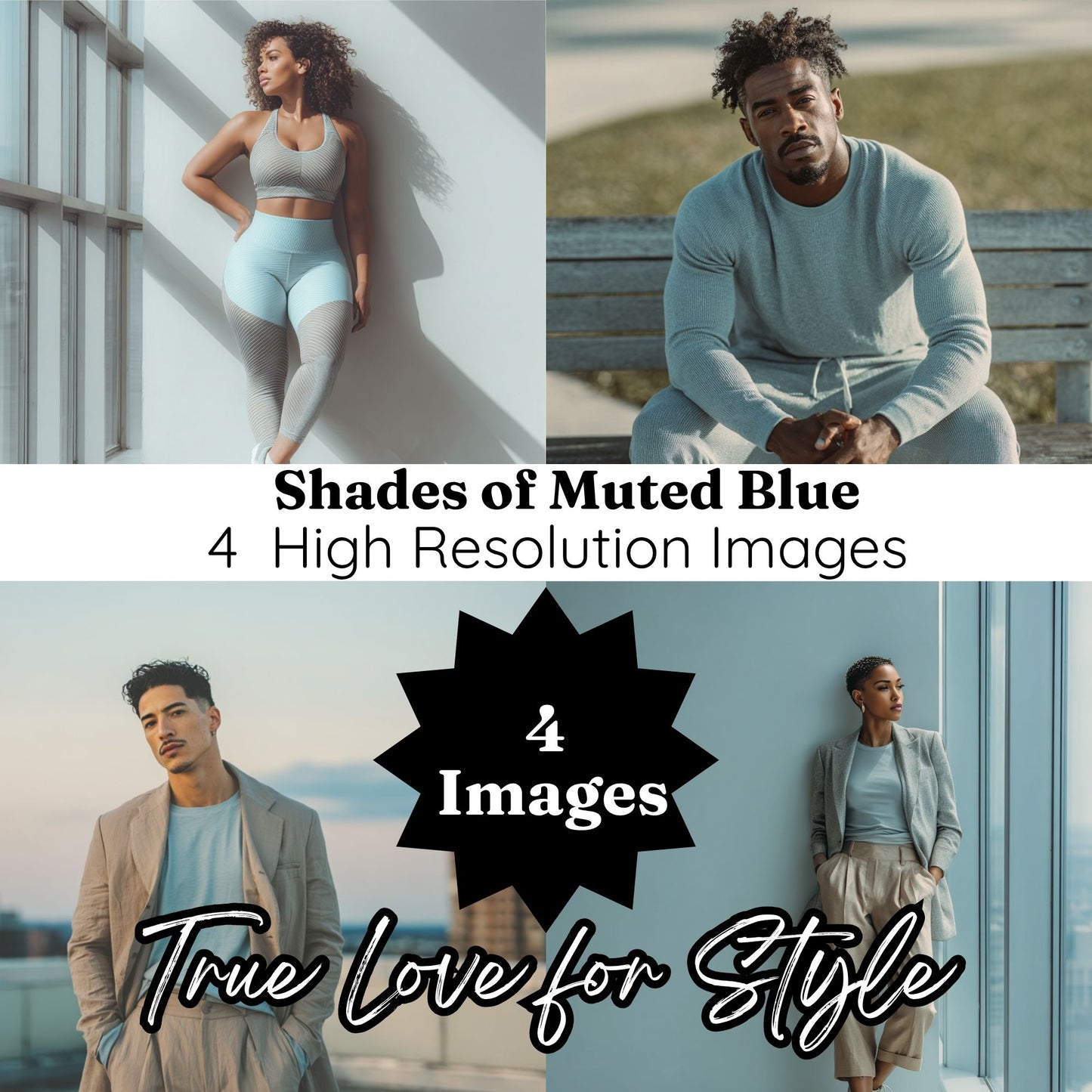 Shades of Muted Blue | 4 Stock Photos